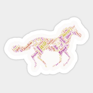 Horse Animal Riding Text Word Cloud Sticker